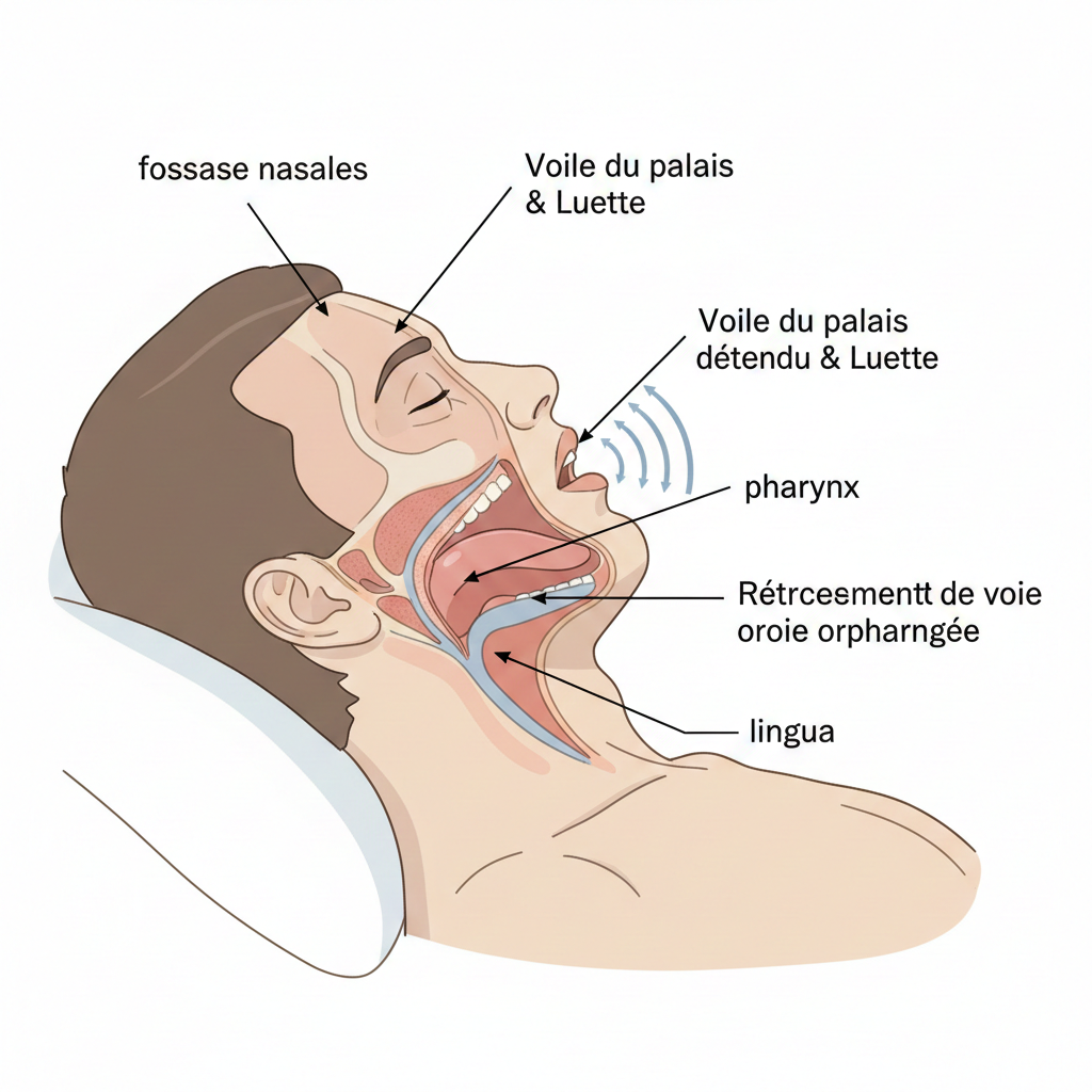 Schéma explicatif du ronflement